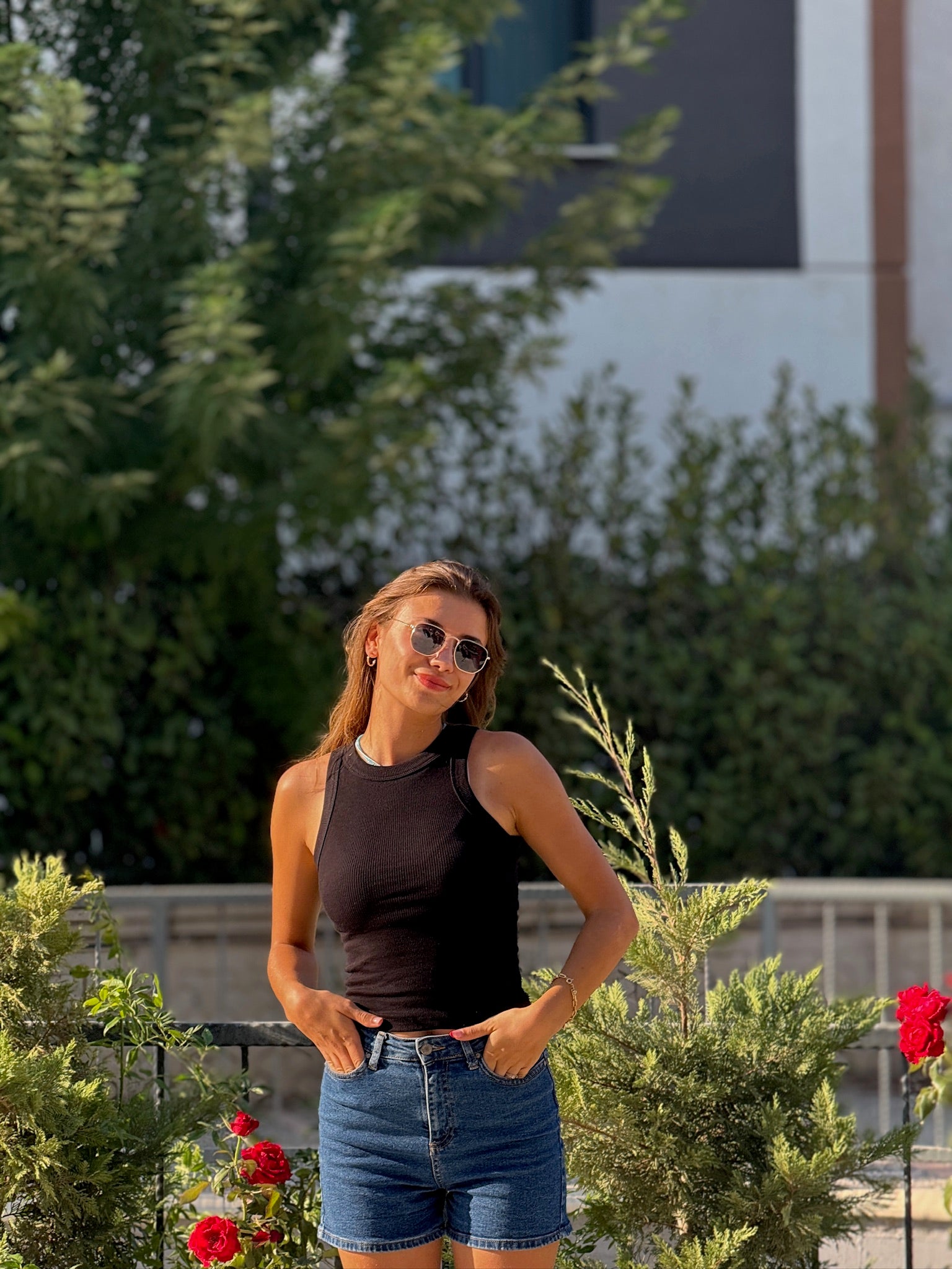 Zr halter yaka fitilli siyah atlet
