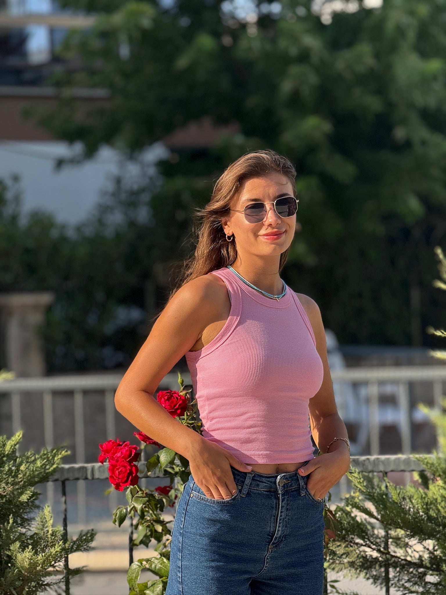 Zr halter yaka fitilli pembe atlet