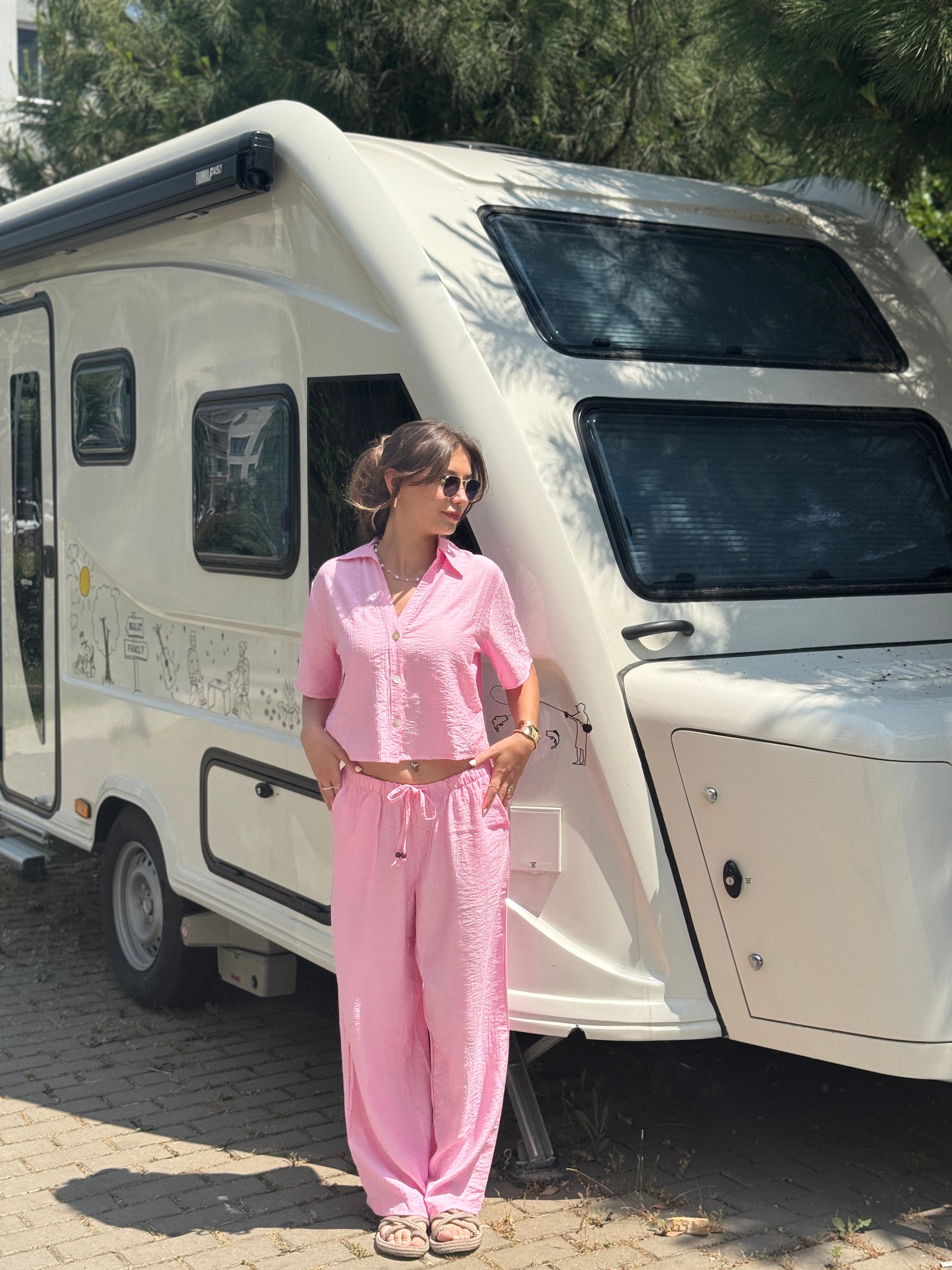 Orijinal Marka Tensel Tiril Takım - Pembe